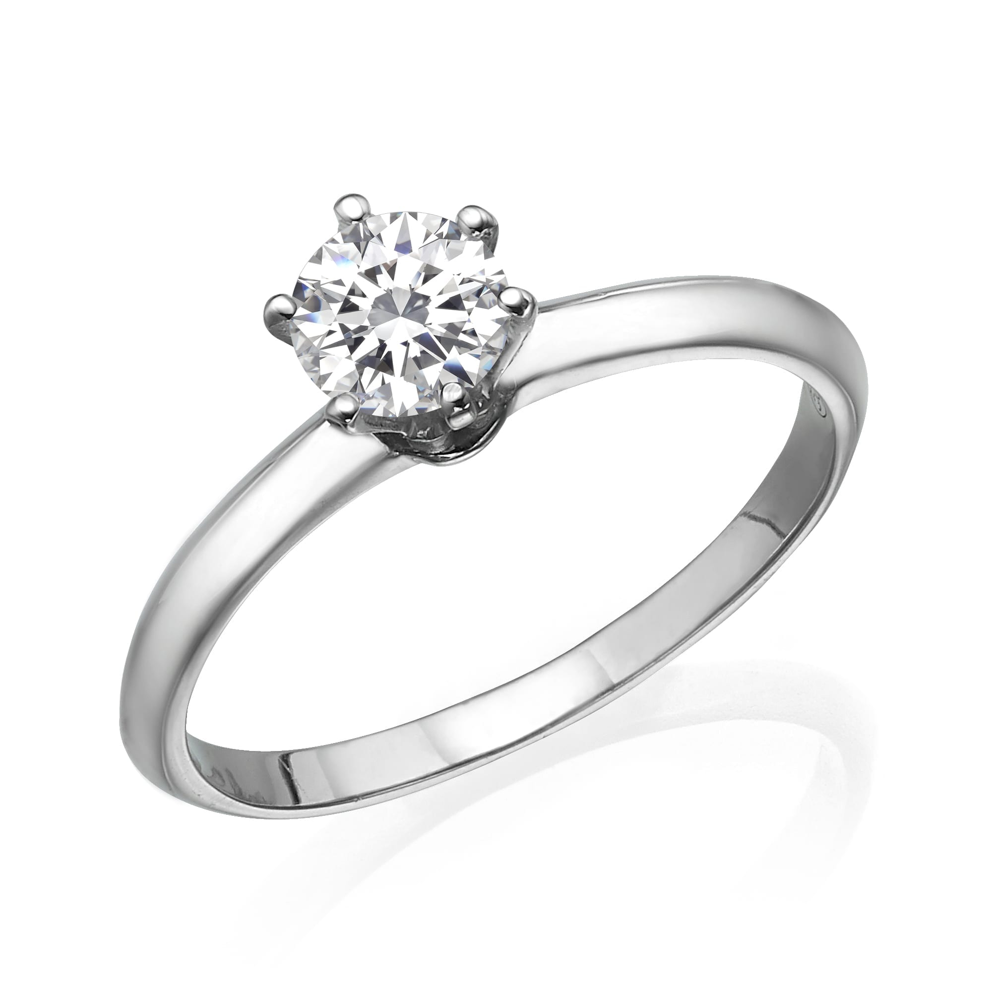 טבעת אירוסין דגם אלגנטית משובצת רצועת זהב לבן מלוטש ומלוטש, המסמלת אהבה ומחויבות נצחית.